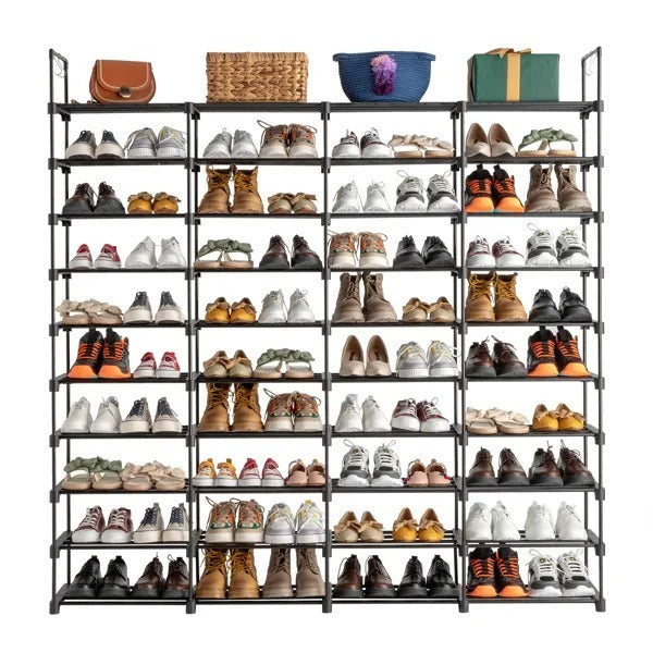 US Local 10 Tiers Shoe Rack Storage Organizer Shoe Shelf Organizer For Entryway Holds 80 Pairs Shoe Stackable Shoe Cabinet Shoe Rack