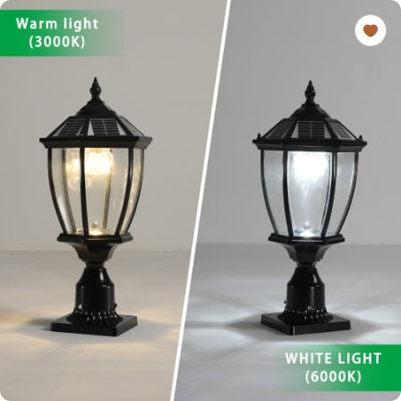 US Local 20  Black Solar Powered LED Outdoor Lantern, Vintage Garden Light With Elegant Glass Design For Pathways, Yards, And Patios 1-Pack