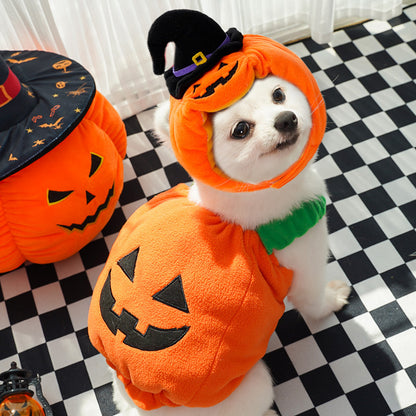Halloween Pumpkin Vest For Dogs Cats Festive Pet Costume Harness