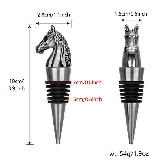 Luxury Horse Head Wine Bottle Stopper Animal-shaped Wine Stopper For Preserving Red Wine, A Kitchen Storage Gift, A Birthday Gift For Universal Wine Preservation Supplies.