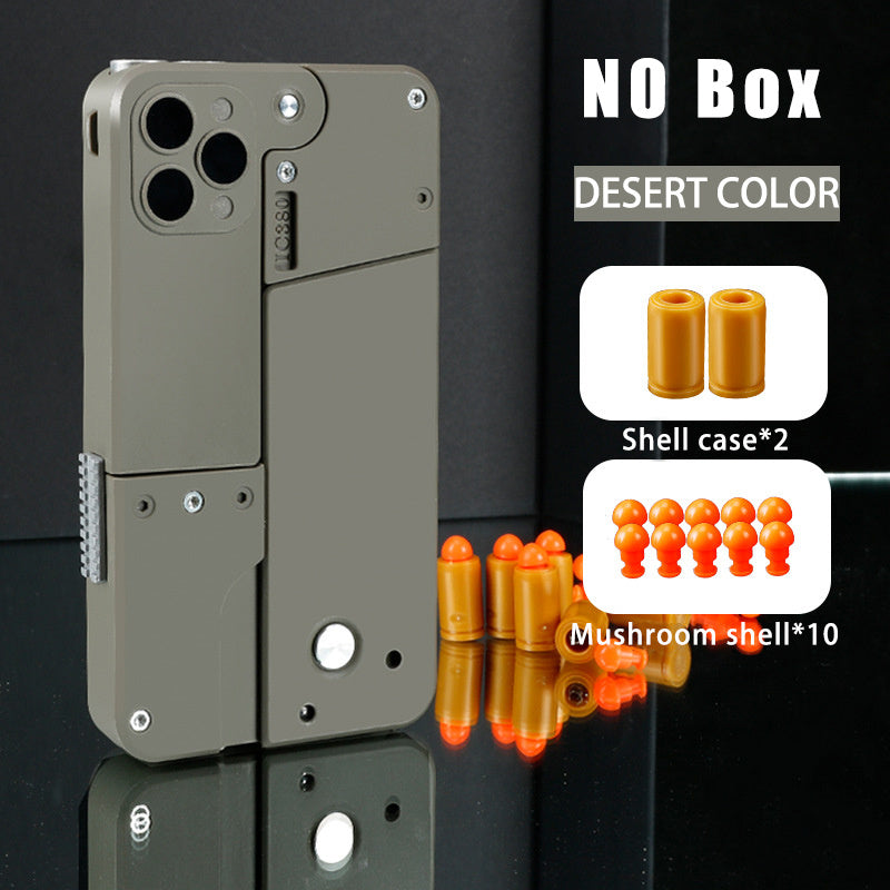 USA Local Folding Pistol Bullet Automatic Shell Throwing Toy Creative Soft Bullet Toy Mobile Phone Appearance Gun Outdoor Interactive Kid Gift
