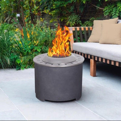 US Local 20.5 X 15 Dark GrayConcrete Texture Smokeless Fire Pit