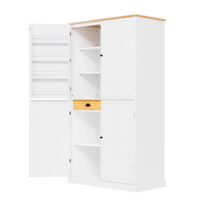 US Loccal 40.2x20x71.3 Inches Tall Freestanding Kitchen Pantry Large Cabinet Storage Cabinet Unavailable Platforms- Welfel