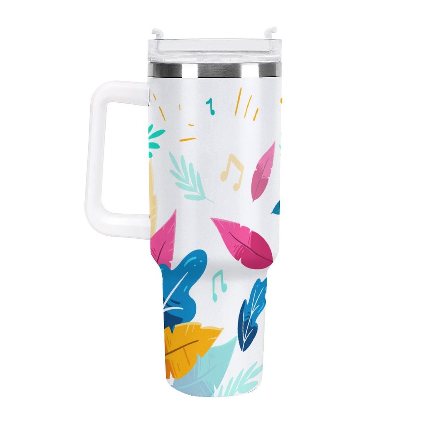 PHDT00491 POD US Local Tumbler 40oz Large Capacity Car Cup Feathers, Music