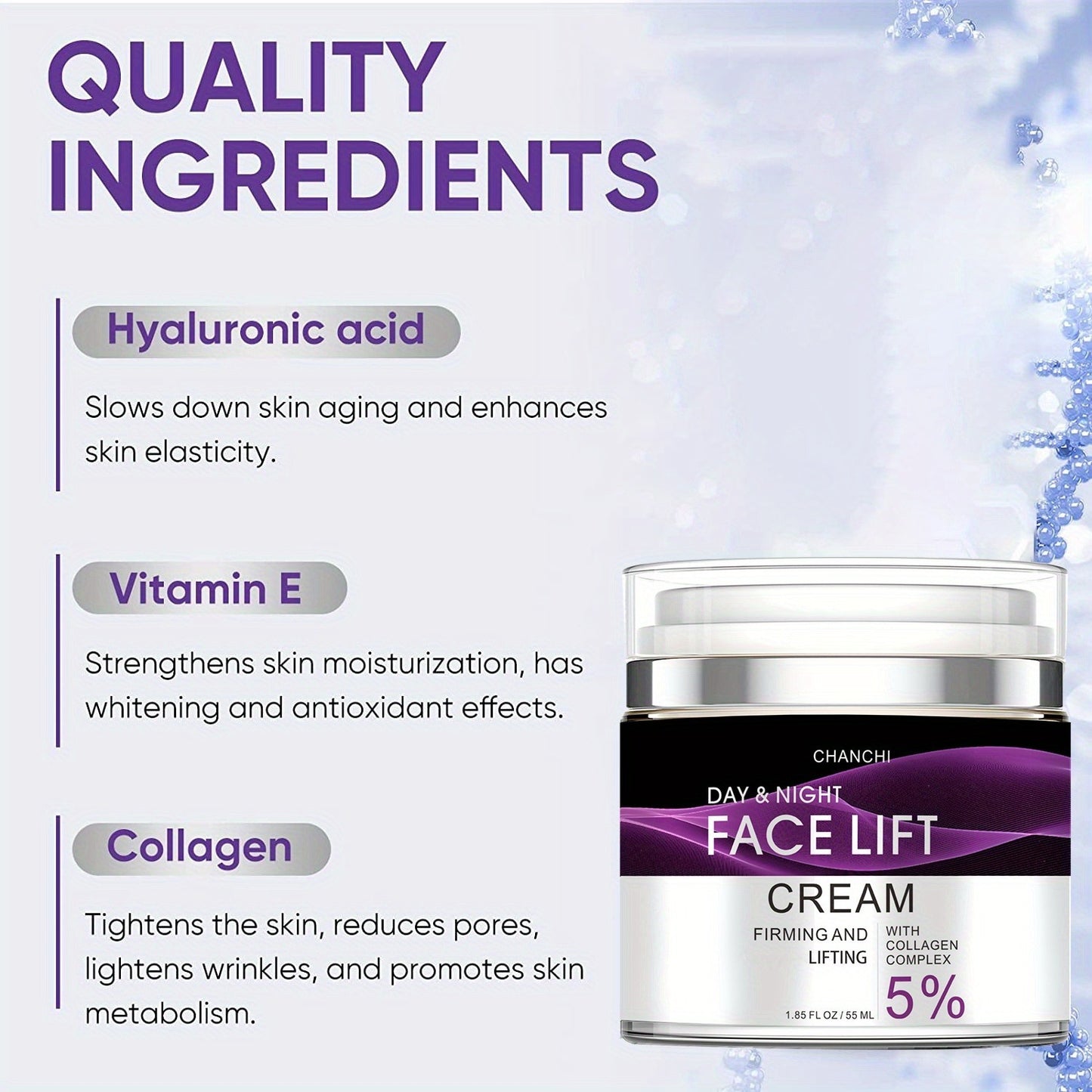 US Local 50ml Ultra-Lifting Face Cream - Revitalizes & Firms Facial, Neck, Chest Skin, Softens Fine Lines & Wrinkles, Hydrates & Plumps With Vitamin C, Retinol, And Glycerin For All Skin Types