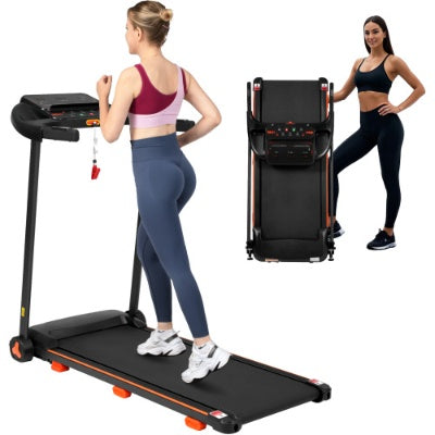 US Local NEW Treadmills For Home, 2.5HP Quiet Folding Treadmill With Heart Rate Sensor, 300lbs Weight Capacity, 7.5MPH, Incline Treadmill With USB Charge Station Bluetooth Speaker, 6 Shock-Absorbing