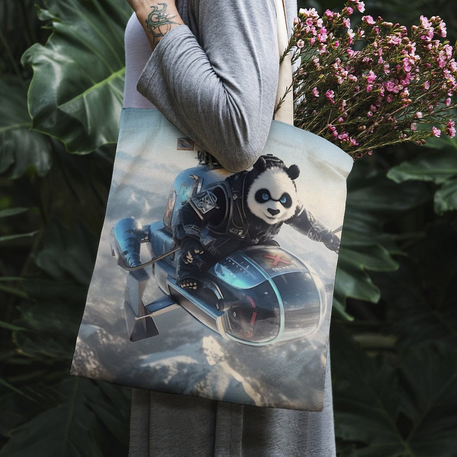 Canvas Tote Bag Double SolarLab_a_Panda_pilot_fly_a_super_helicopter_in_the_sky_on_sno_7f0e8b2a-91c1-46ab-afd0-5bf9e28ffb14 Style 38×41cm normal-online-PERSONAL DESIGN
