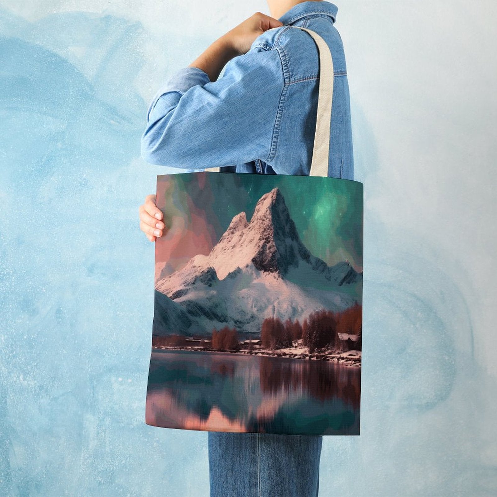 Canvas Tote Bag Double SolarLab_Norwegian_aurora_winter_mountains_forests_lake_hyper-d_02eaf923-bc93-48e1-828a-35b11ccc5bd9 Style-2 38×41cm normal-online-PERSONAL DESIGN