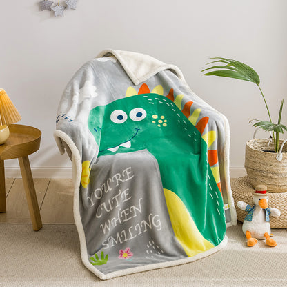 HK0302 Child Rectangle Blanket, Kid, Baby, Double thickened flannel, 16 Style FT