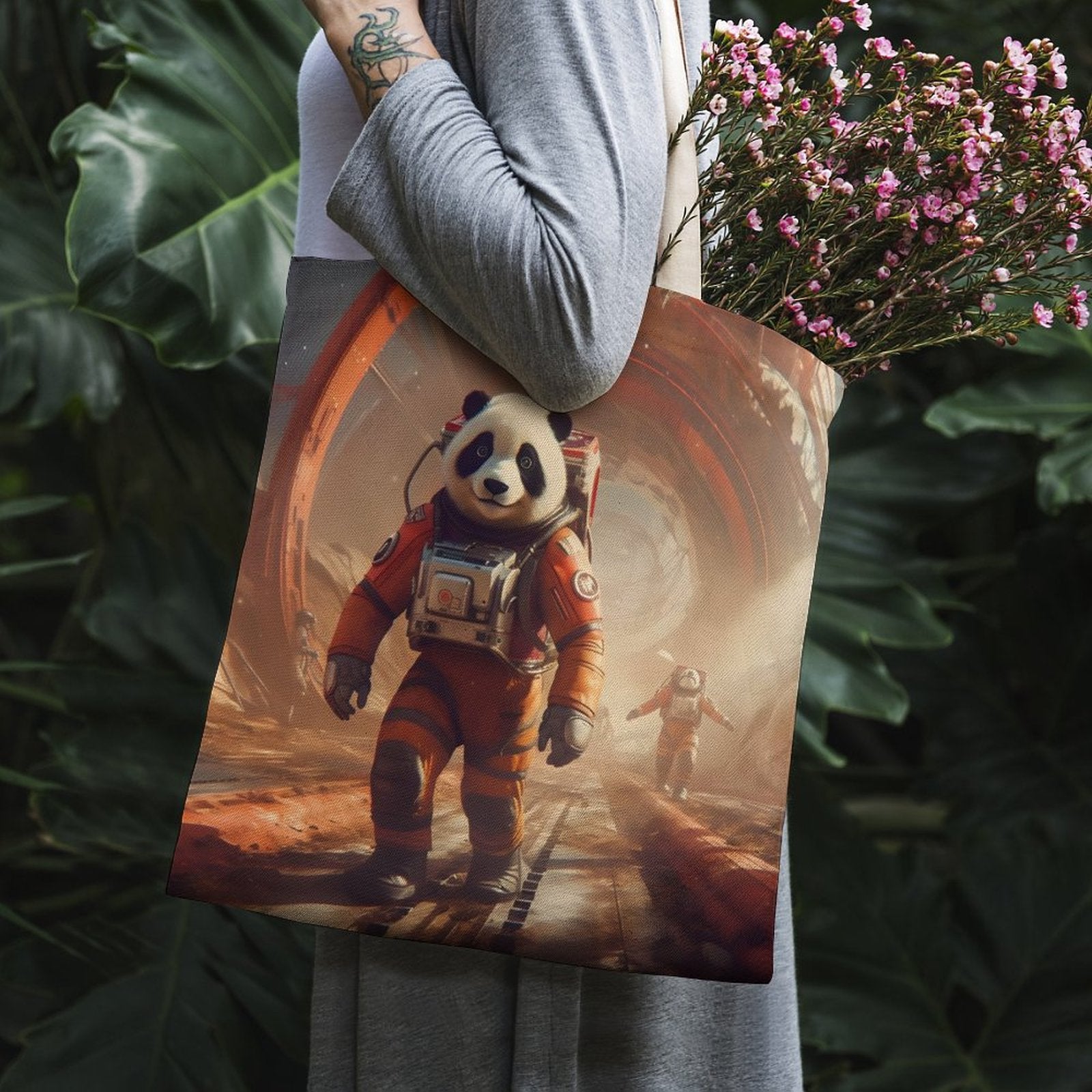 Canvas Tote Bag Double SolarLab_a_Panda_astronaut_walk_on_the_Mars_starship_Cyberpunk__2b81100f-76f5-41c8-8fb9-1cf399cedd1f Style-36 38×41cm normal-online-PERSONAL DESIGN