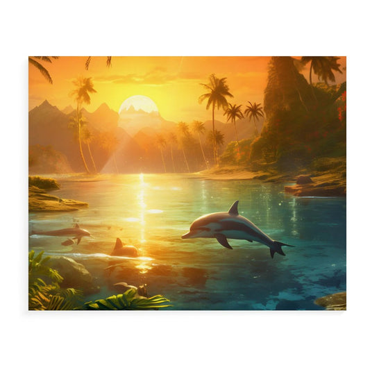 Paint by Number SolarLab_Dolphins_tropical_sea_island_sunlight_fantasy_stock_il_a1e3c590-502d-47a3-b8a0-58084a7f2d16 Style 20*16inch (50*40CM） normal-online-PERSONAL DESIGN