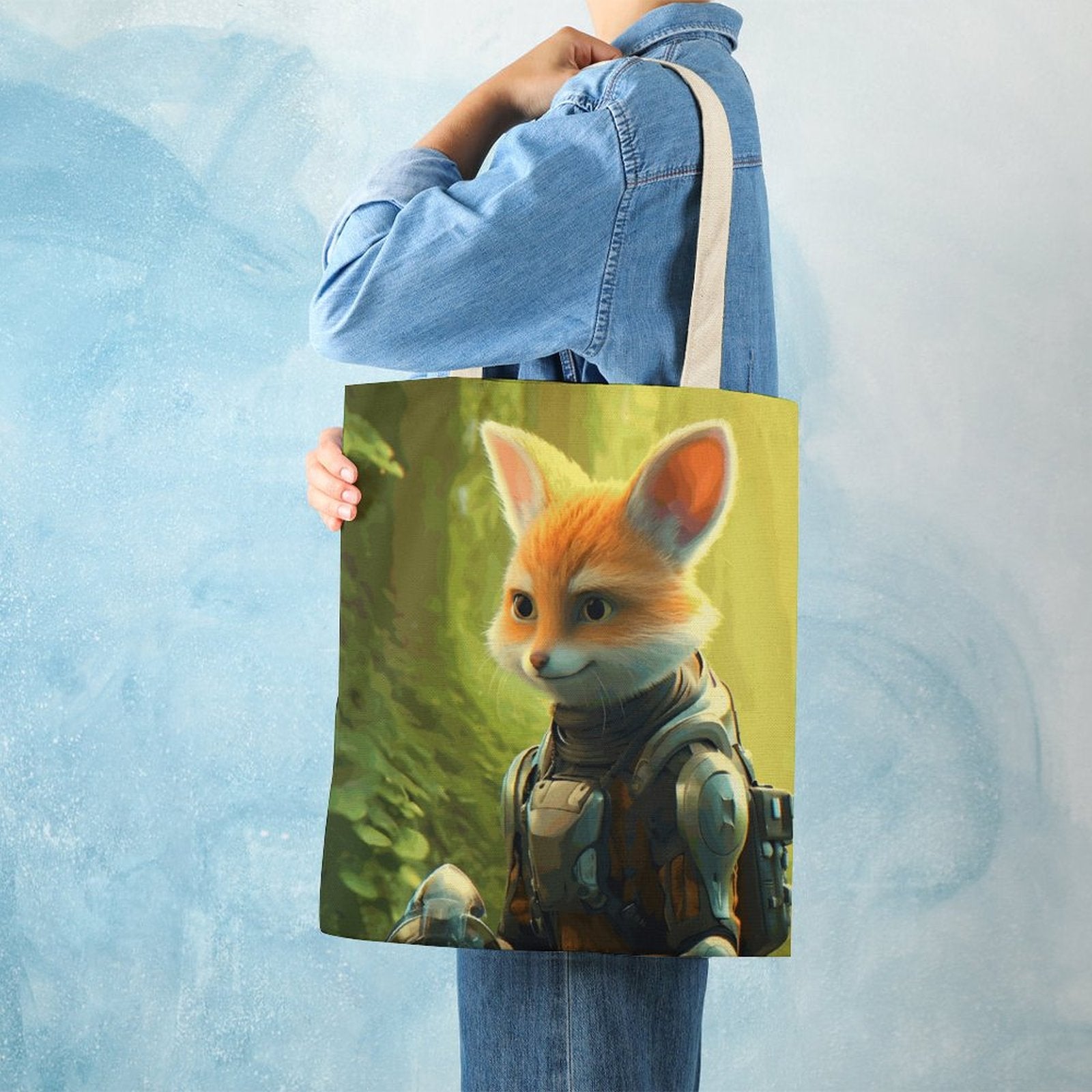 Canvas Tote Bag Double Fox_004 Style 38×41cm normal-online-PERSONAL DESIGN