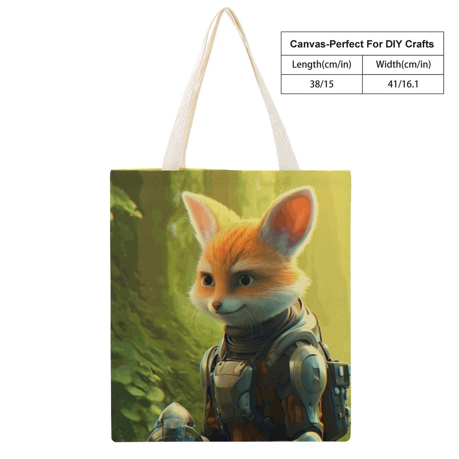 Canvas Tote Bag Double Fox_004 Style 38×41cm normal-online-PERSONAL DESIGN