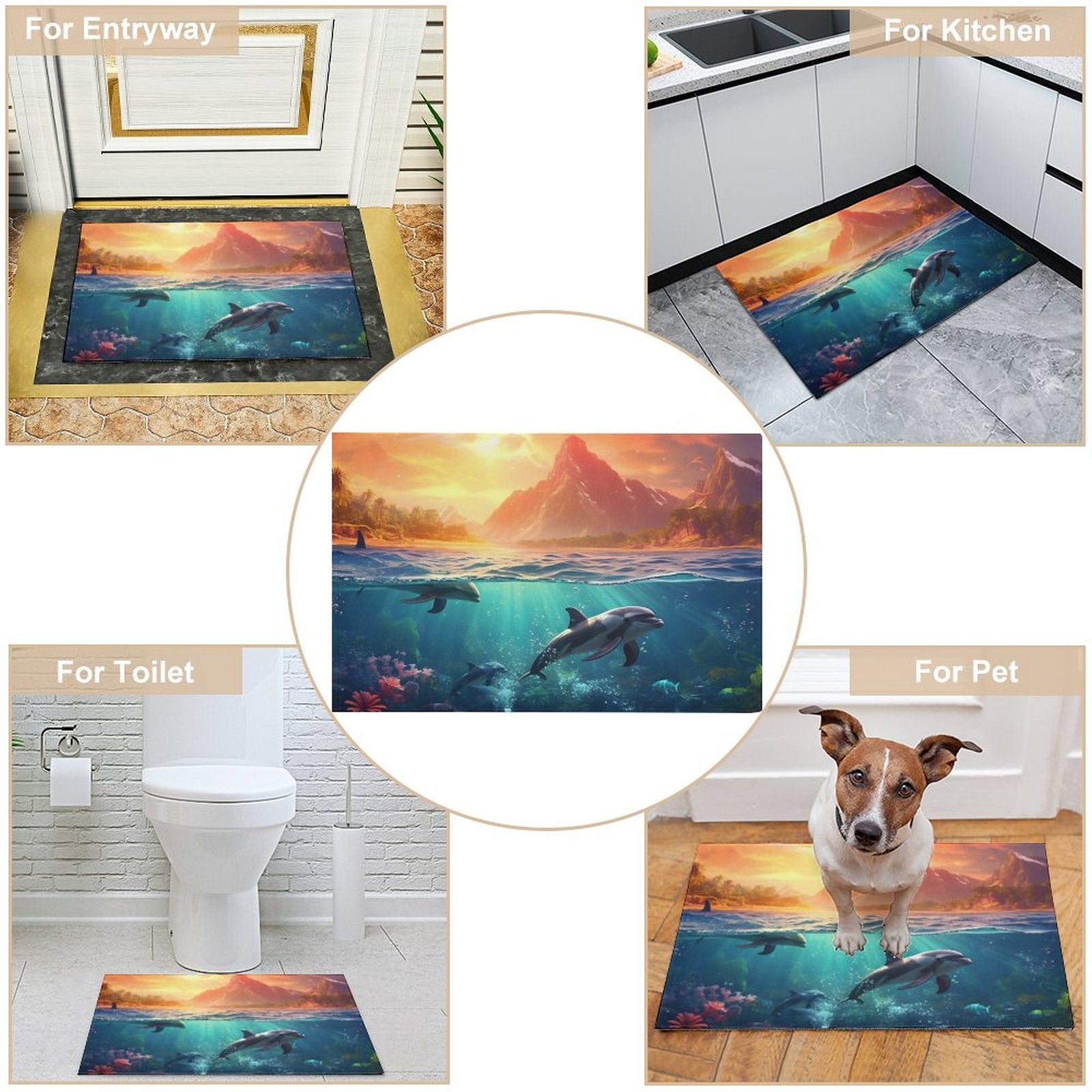 Crystal velvet carpet sea dolphins htc01a005 - iTopMax