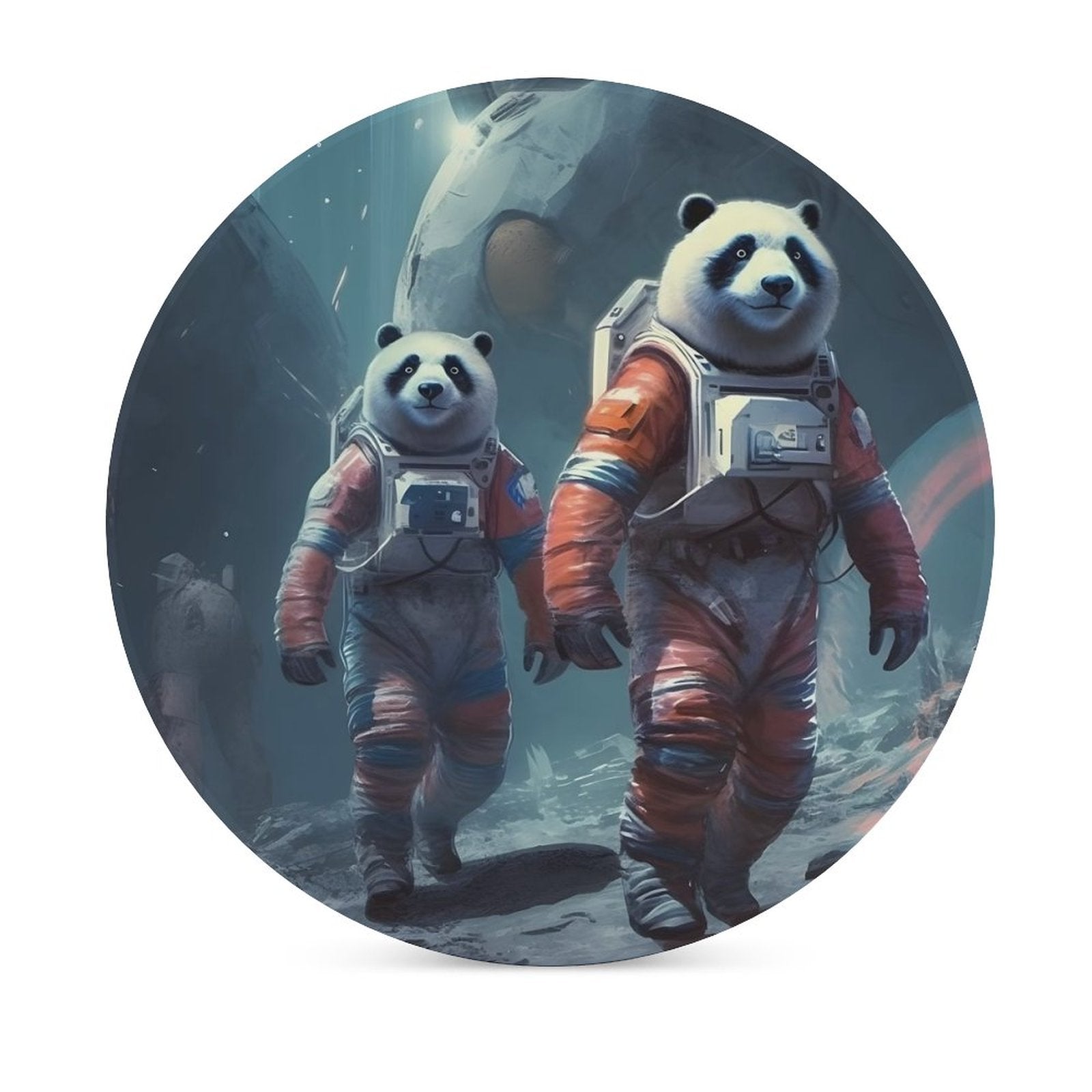 Ceramic Coasters (Round) SolarLab_Panda_astronauts_walk_on_the_moon__Cyberpunk_futuristi_0052be16-5f1c-4b15-8cb2-80330655148e normal-online-PERSONAL DESIGN
