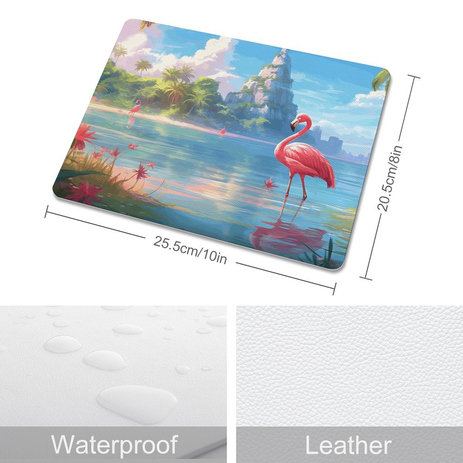 Leather Mouse Pad Flamingos_002 Style-1 One Size normal-online-PERSONAL DESIGN
