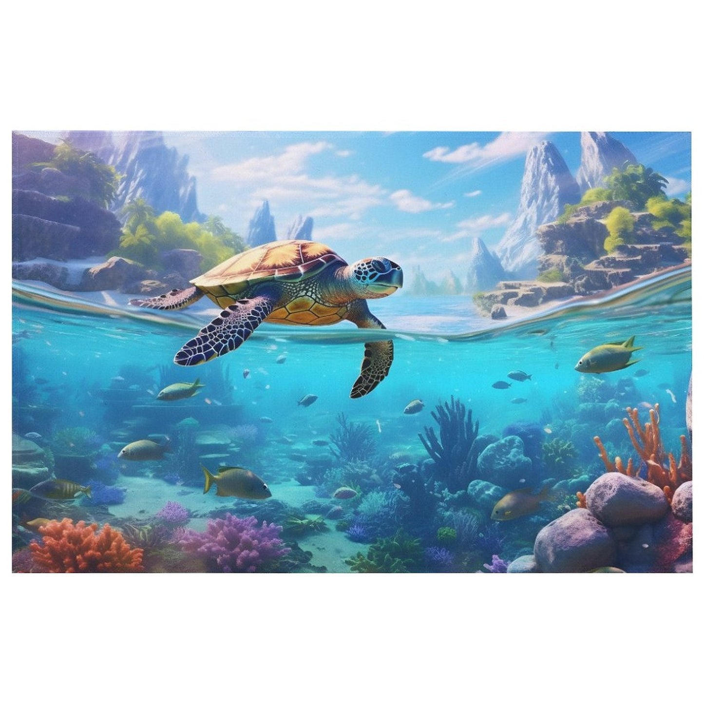 Crystal velvet carpet sea turtles htc01a011 - iTopMax