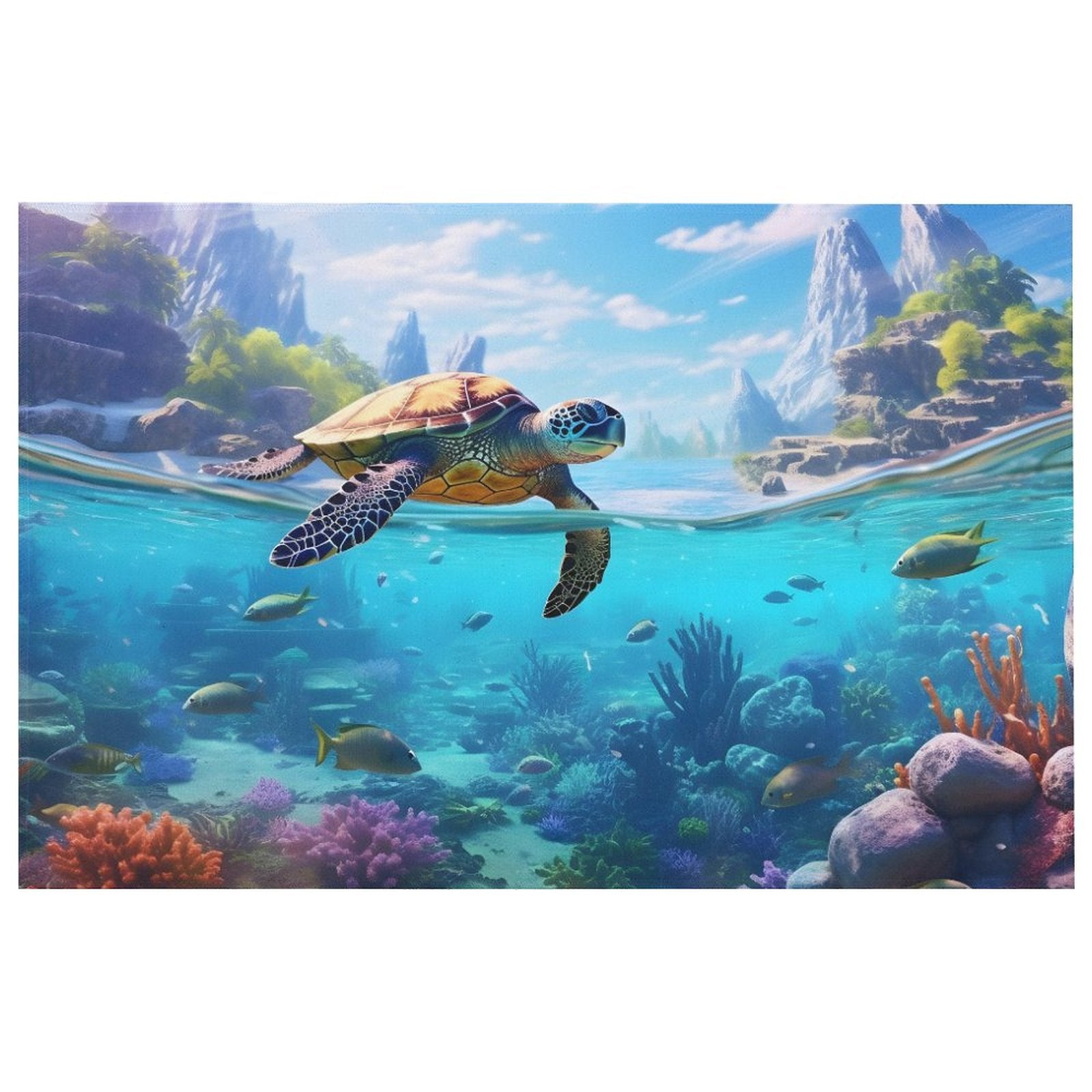 Crystal velvet carpet sea turtles htc01a011 - iTopMax
