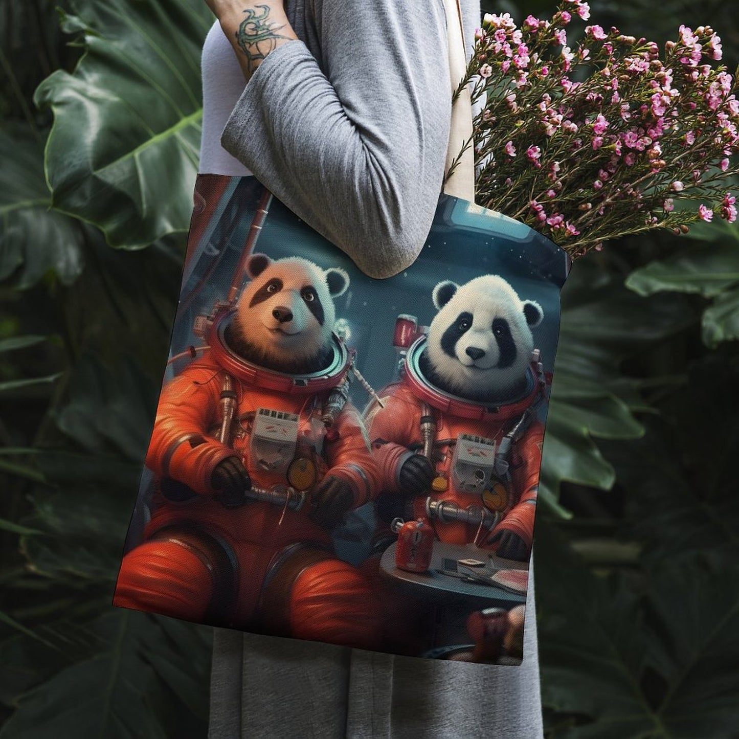 Canvas Tote Bag Double SolarLab_Two_panda_astronauts_piloted_a_spaceship_from_Earth_to_7a8942ab-78f7-47b8-a6c0-2255034acd11 Style-18 38×41cm normal-online-PERSONAL DESIGN