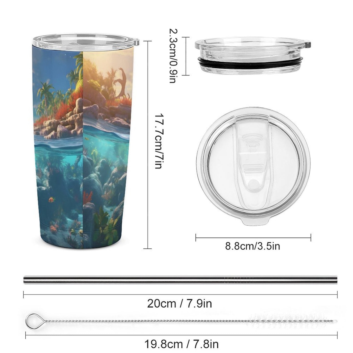 Car Cup Full Width Printed, Sea turtles, CA01A12 - iTopMax