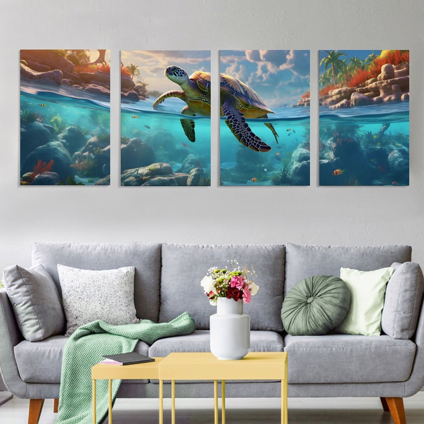 4 Panel Hanging Posters Vertical SolarLab_Sea_turtles_tropical_sea_island_sunlight_hyper-detail__88c311a8-1508-4981-8598-3d2b7de2cfd0 normal-online-PERSONAL DESIGN