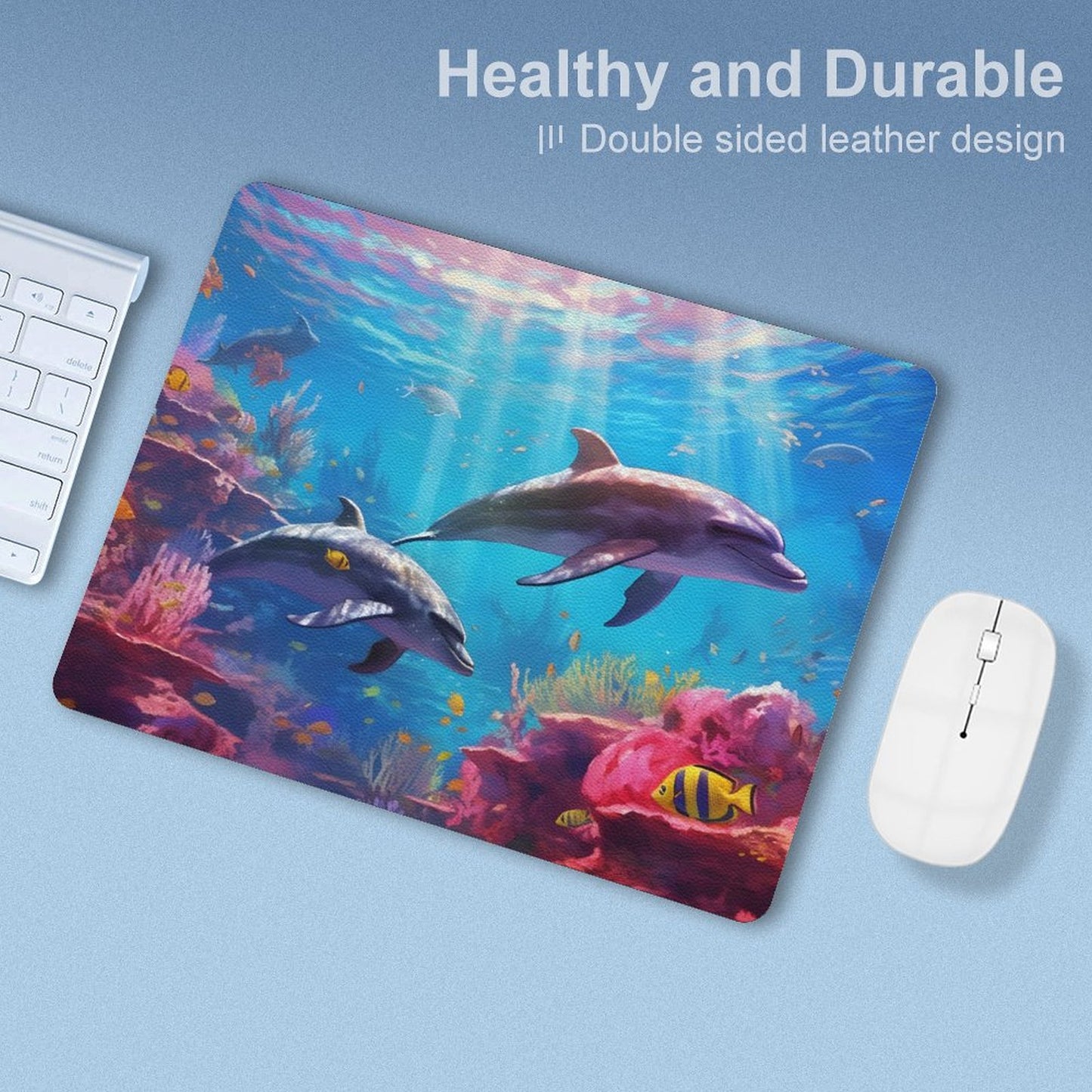 Leather Mouse Pad Dolphins, 1 Size, DA05B02 - iTopMax