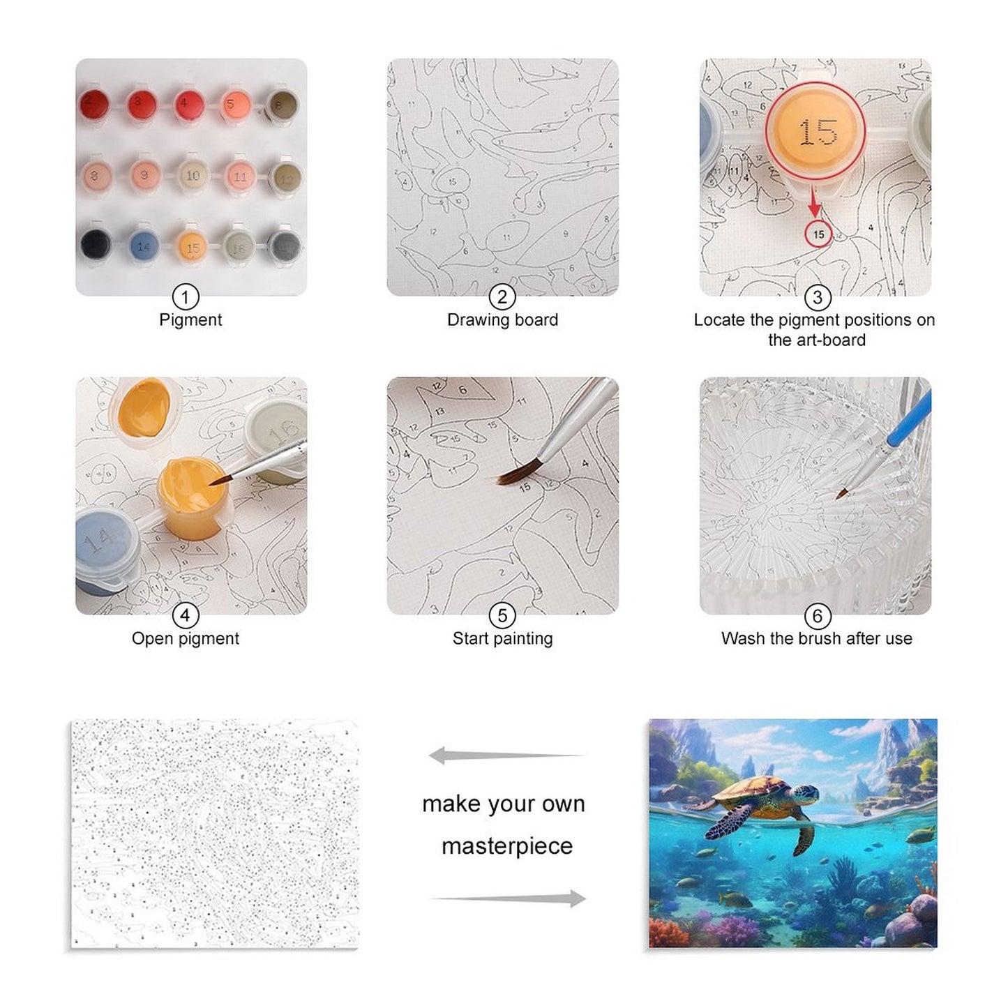 Paint by Number SolarLab_Sea_turtles_tropical_sea_island_sunlight_hyper-detail__65df3ce3-5f7c-49b3-937e-af866806c8be Style 20*16inch (50*40CM） normal-online-PERSONAL DESIGN