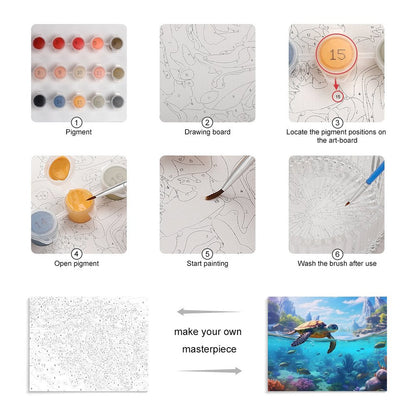 Paint by Number SolarLab_Sea_turtles_tropical_sea_island_sunlight_hyper-detail__65df3ce3-5f7c-49b3-937e-af866806c8be Style 20*16inch (50*40CM） normal-online-PERSONAL DESIGN
