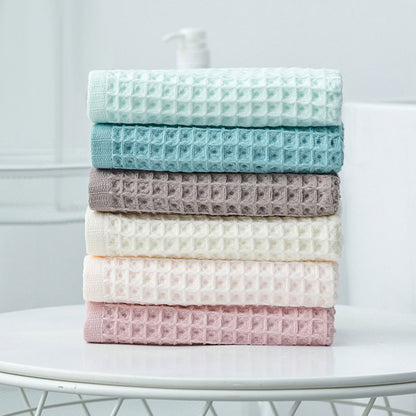 HE0001 40s combed cotton waffle face towel 2 pcs set, 6 Color FT
