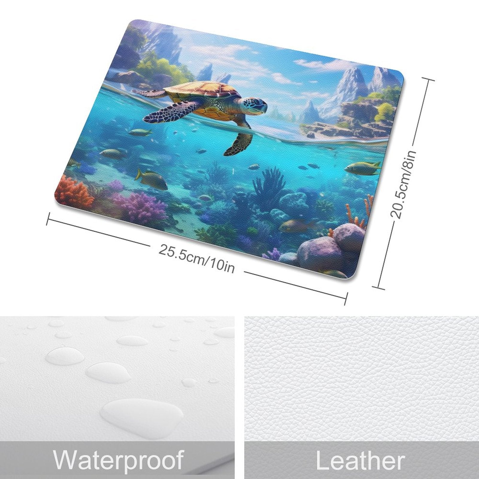Leather Mouse Pad Sea Turtles, 1 Size, DA05B13 - iTopMax