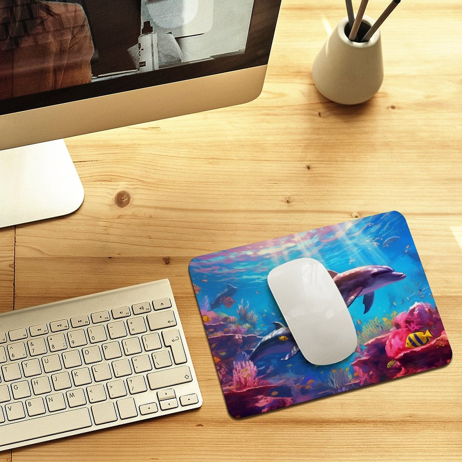 Leather Mouse Pad Dolphins, 1 Size, DA05B02 - iTopMax