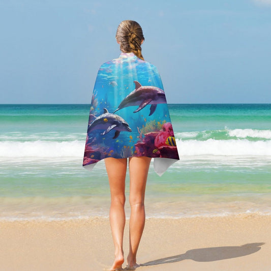 Beach Towel SolarLab_Dolphins_tropical_sea_hyper-detail_high_resolution_8k_655814c8-b7f8-4c4c-9763-de92d9ff2f5d_ Style One Size normal-online-PERSONAL DESIGN