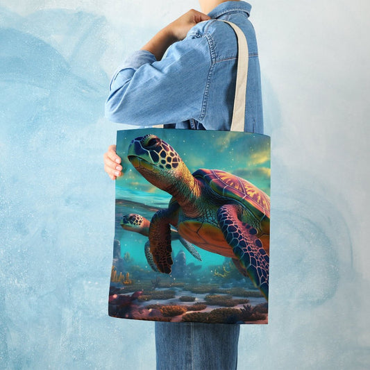 Canvas Tote Bag Double Side, Sea Turtles, B001A002 - iTopMax