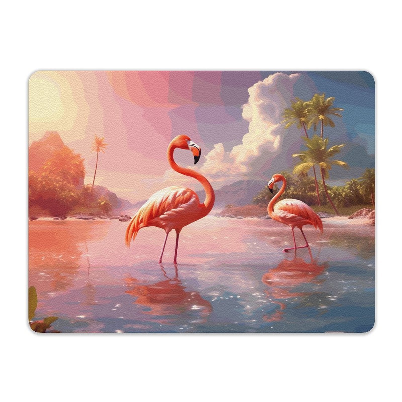 Leather Mouse Pad Flamingos_004 Style-3 One Size normal-online-PERSONAL DESIGN