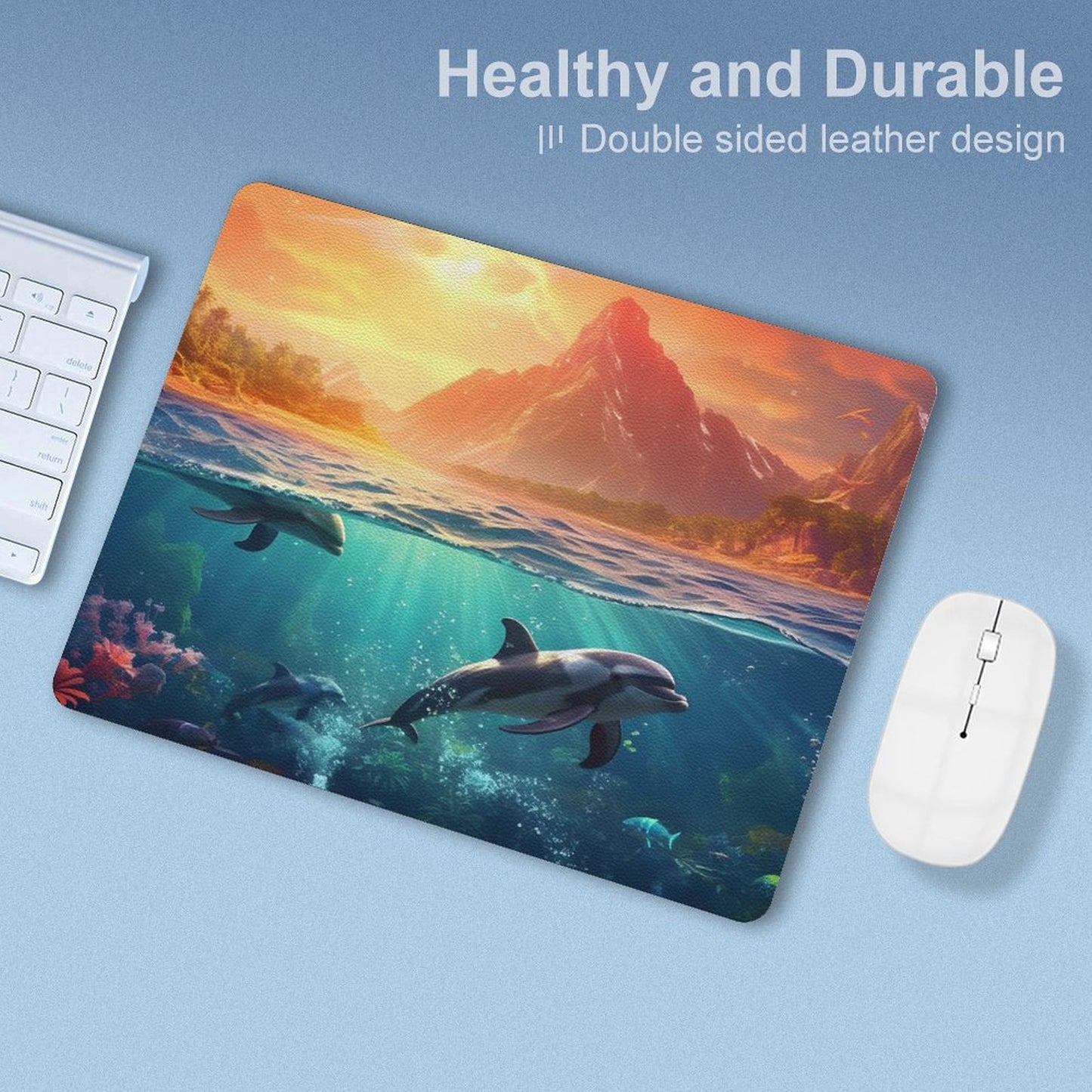 Leather Mouse Pad Dolphins, 1 Size, DA05B01 - iTopMax