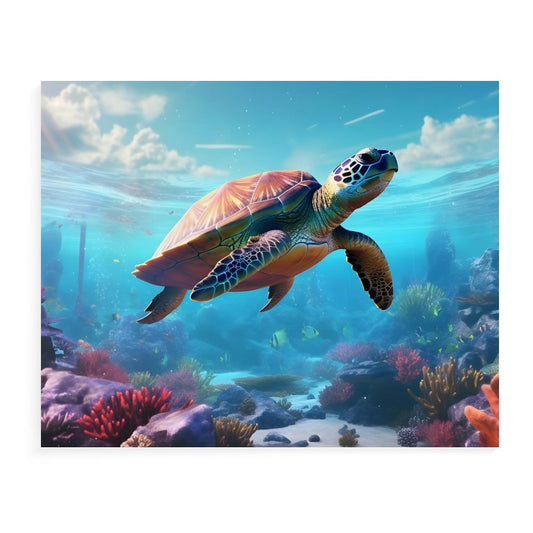 Paint by Number SolarLab_Sea_turtles_tropical_sea_island_sunlight_fantasy_stock_a8e2acd4-f704-46d7-956a-d919666d76ff Style 20*16inch (50*40CM） normal-online-PERSONAL DESIGN