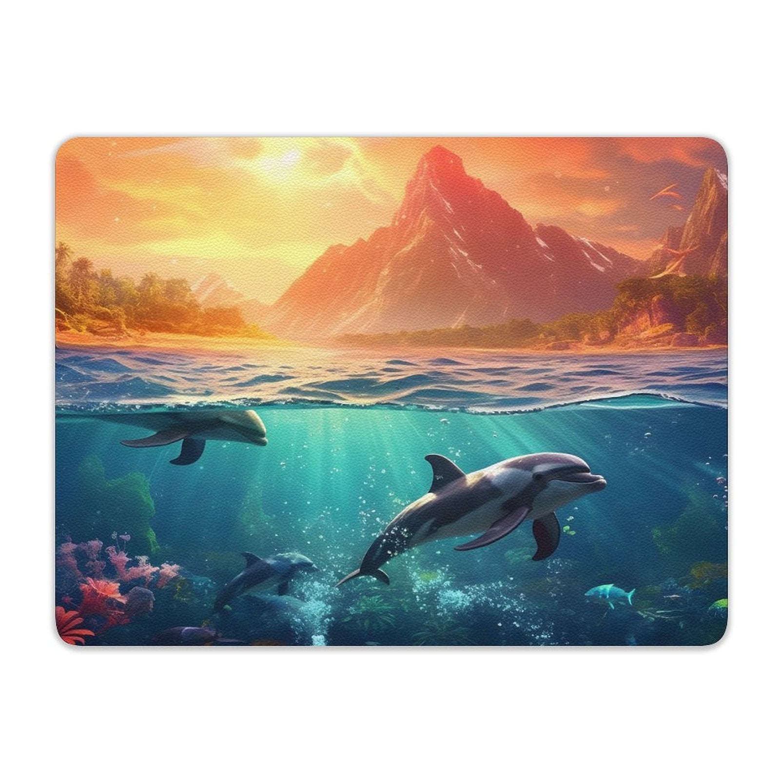 Leather Mouse Pad Dolphins, 1 Size, DA05B01 - iTopMax