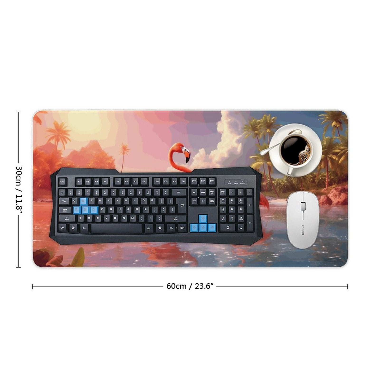 Desk Mat Overlock, Tropical Flamingos, DA04A12 - iTopMax