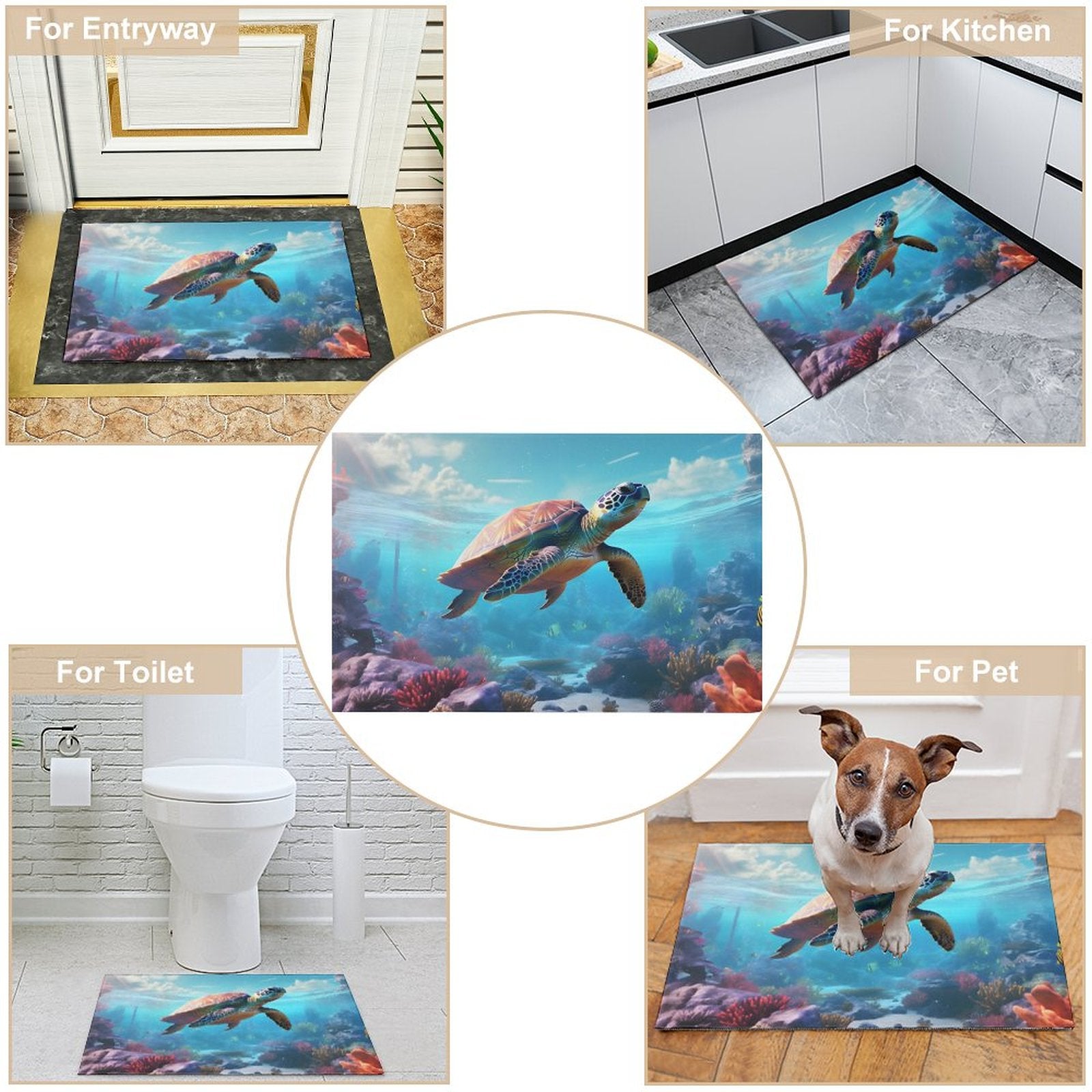 Crystal velvet carpet sea turtles htc01a009 - iTopMax