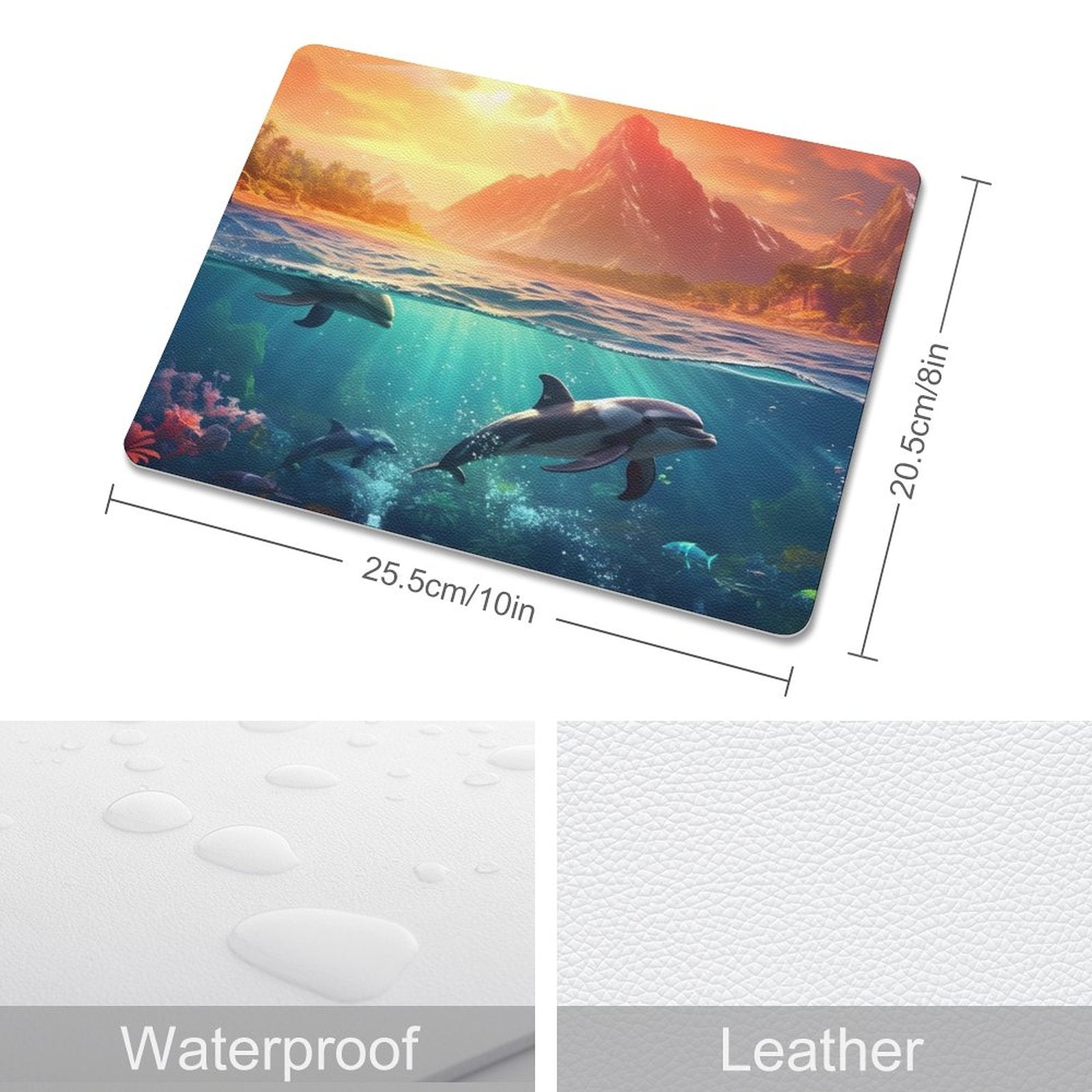 Leather Mouse Pad Dolphins, 1 Size, DA05B01 - iTopMax