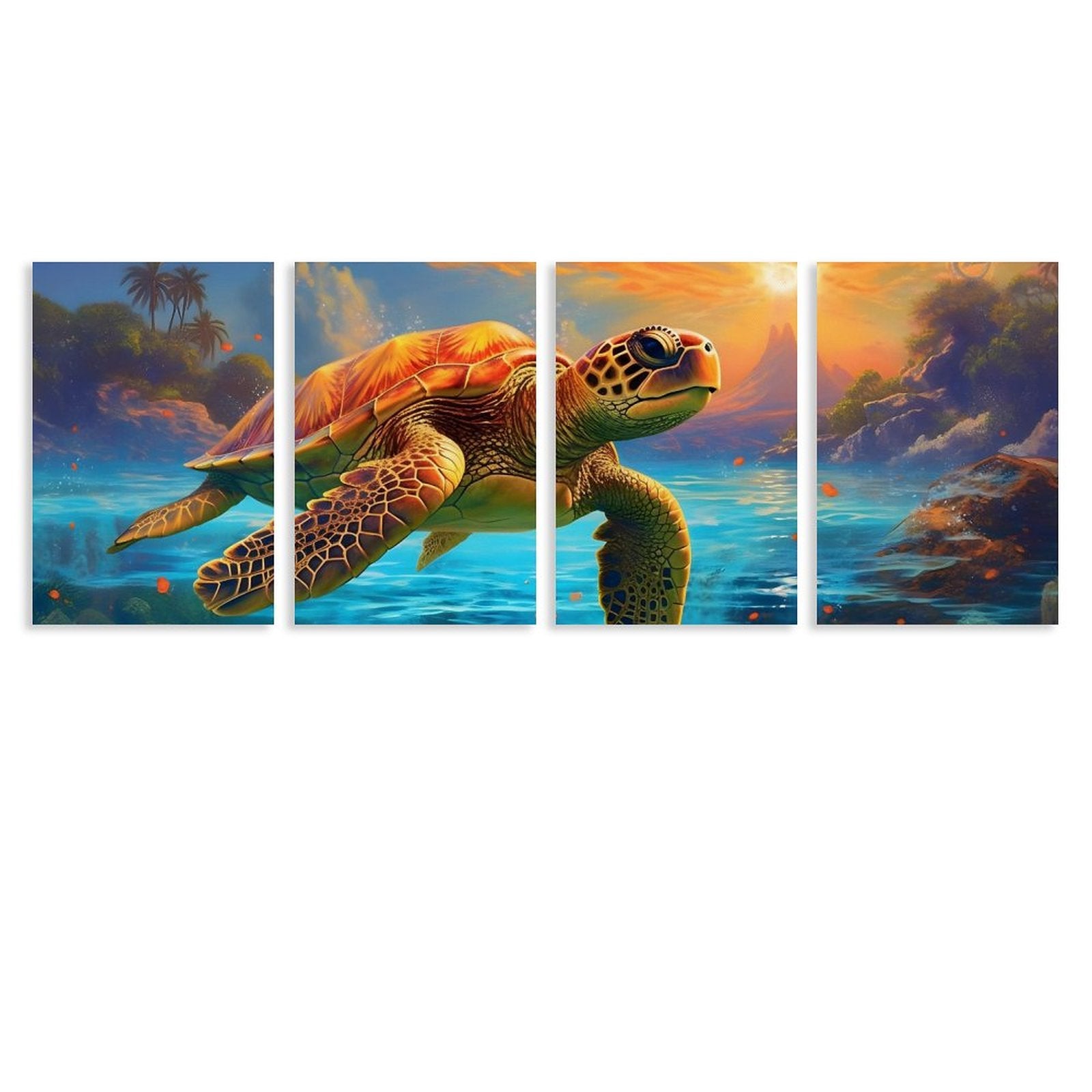 4 Panel Hanging Posters Vertical SolarLab_Sea_turtles_tropical_sea_island_sunlight_fantasy_art_d_c29a6e10-0f28-42ee-8e19-15bcf9990e3c normal-online-PERSONAL DESIGN