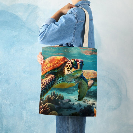 Canvas Tote Bag Double Side, Sea Turtles, B001A005 - iTopMax