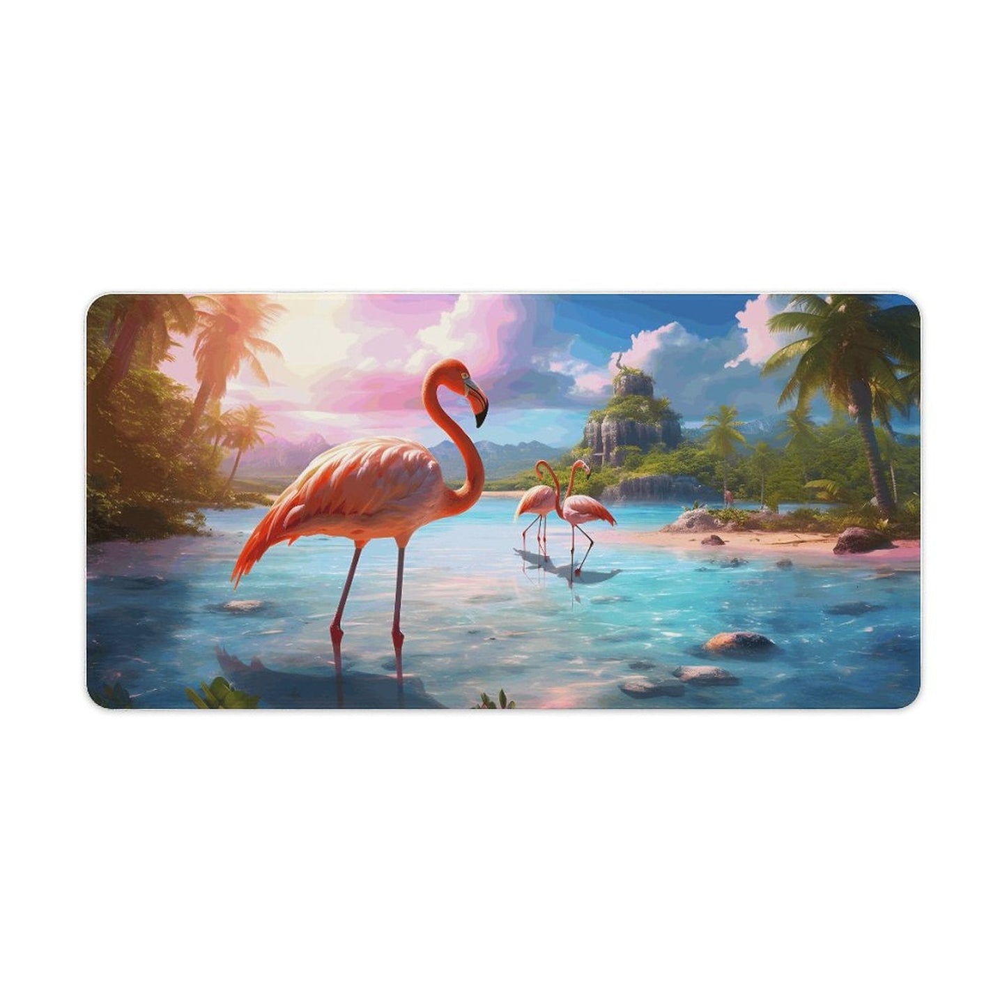 Desk Mat Overlock, Tropical Flamingos, DA04A13 - iTopMax