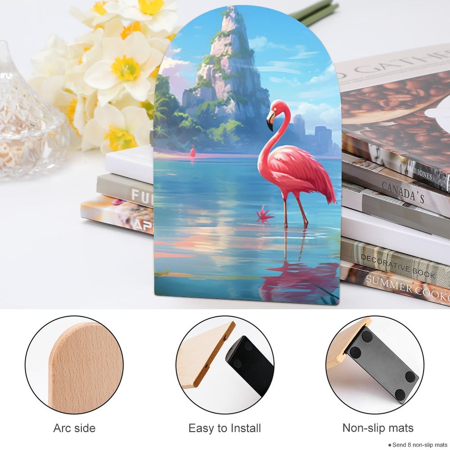Bookends SolarLab_Flamingos_tropical_sea_island_sunlight_fantasy_stock_i_2ed02f3b-258a-4584-b85c-c49030f83fa7 Style-5 One Size normal-online-PERSONAL DESIGN