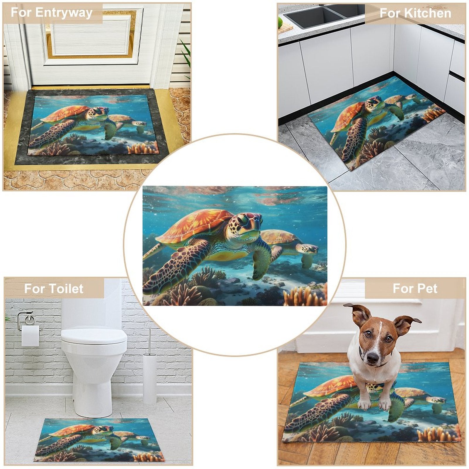 Crystal velvet carpet sea turtles htc01a010 - iTopMax