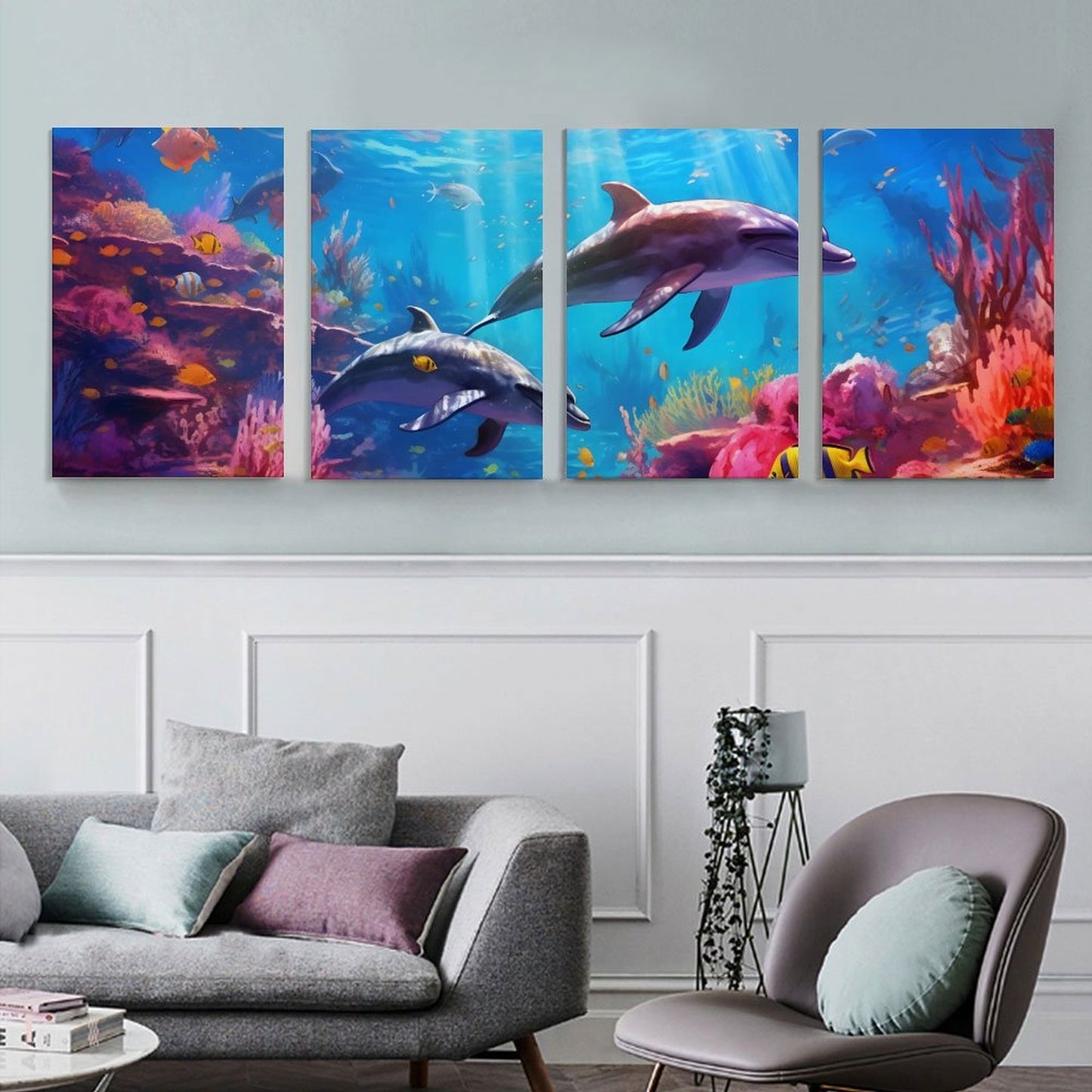 4 Panel Hanging Posters Vertical SolarLab_Dolphins_tropical_sea_hyper-detail_high_resolution_8k_655814c8-b7f8-4c4c-9763-de92d9ff2f5d_ normal-online-PERSONAL DESIGN