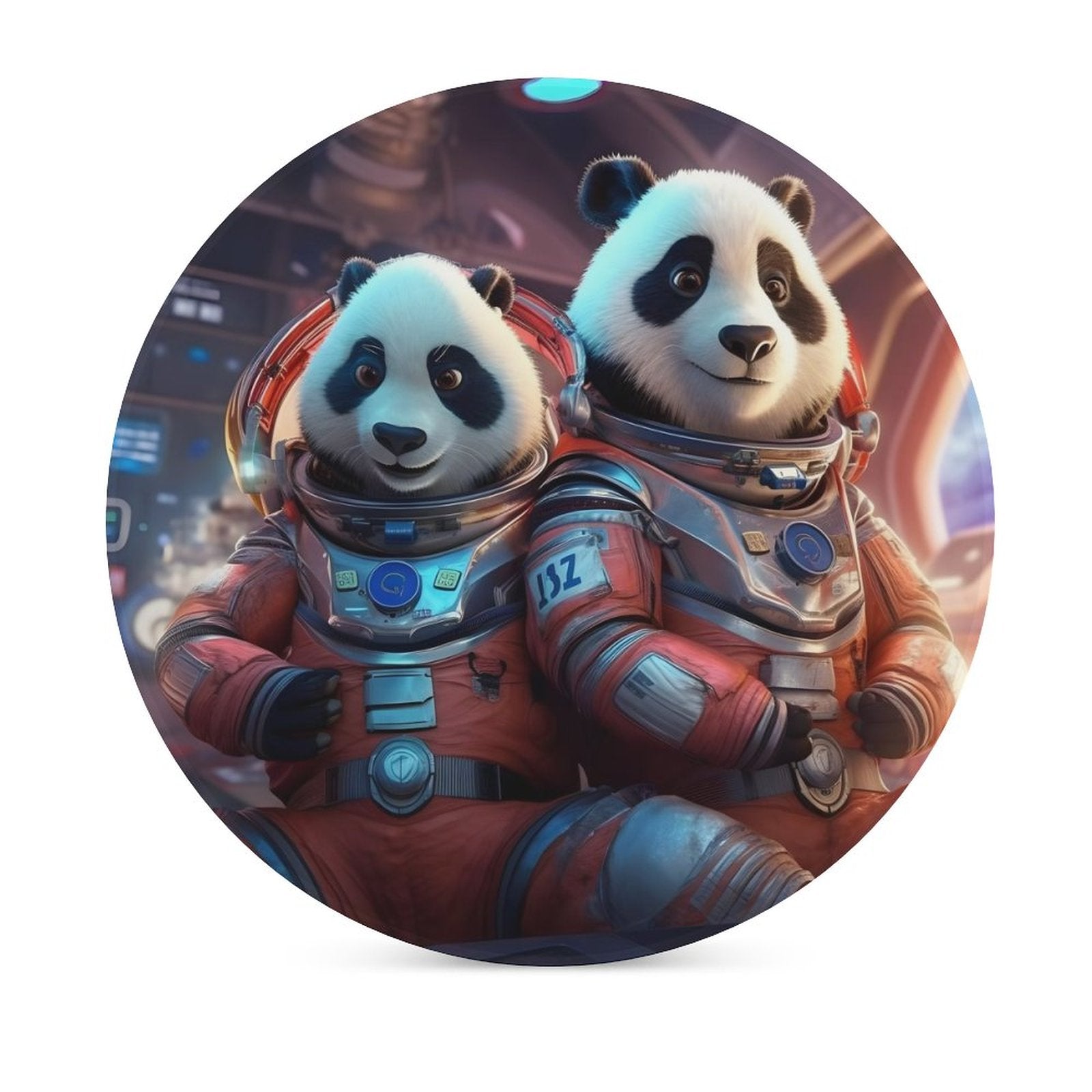 Ceramic Coasters (Round) SolarLab_Two_panda_astronauts_piloted_a_spaceship_from_Earth_to_cd4577d6-f010-4e58-9e68-bd19c7d61647 normal-online-PERSONAL DESIGN