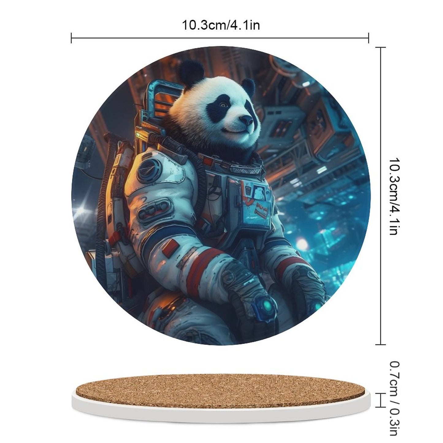 Ceramic Coasters (Round) SolarLab_a_Panda_astronaut_walk_on_the_space_rocket_Cyberpunk_f_934c4566-c7bf-4d90-afa5-149387b17027 normal-online-PERSONAL DESIGN