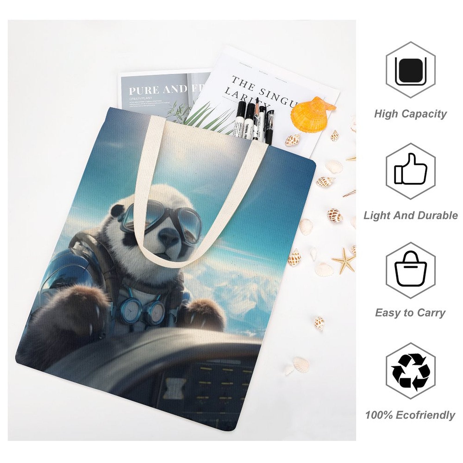 Canvas Tote Bag Double SolarLab_a_Panda_pilot_drive_a_private_jet_in_the_sky_on_the_Ar_a1b900e0-67e7-43cc-92f7-d49f00b1e4bb Style-5 38×41cm normal-online-PERSONAL DESIGN