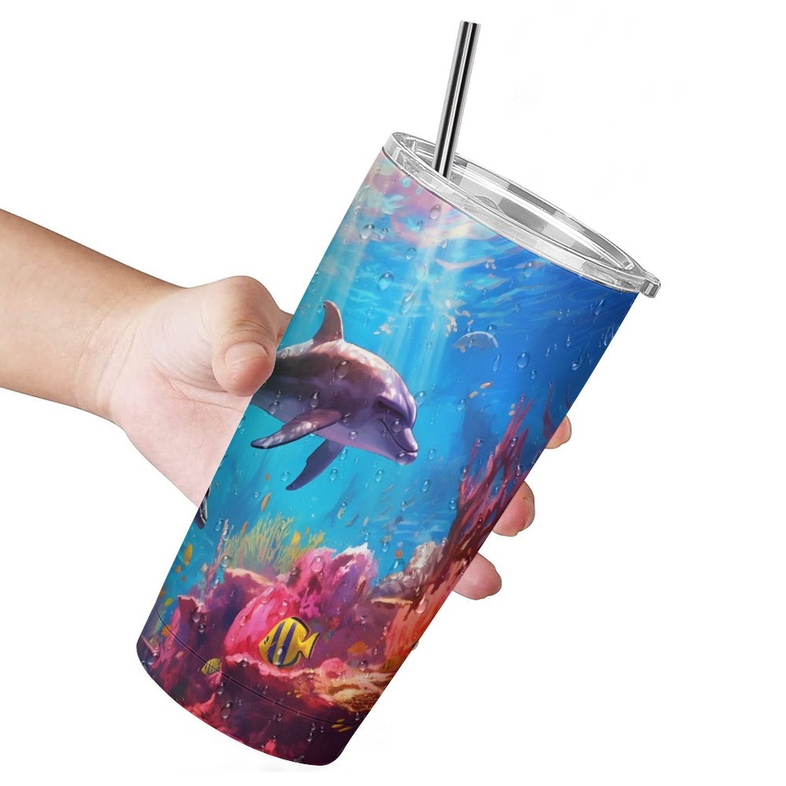 Car Cup Full Width Printed, Dolphins, CA01A02 - iTopMax